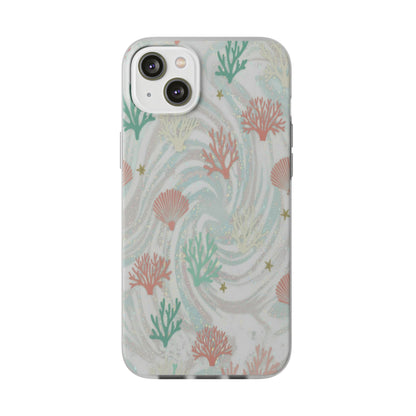 Pastel Seashell Phone Case — Coral Reef Wave iPhone Cover