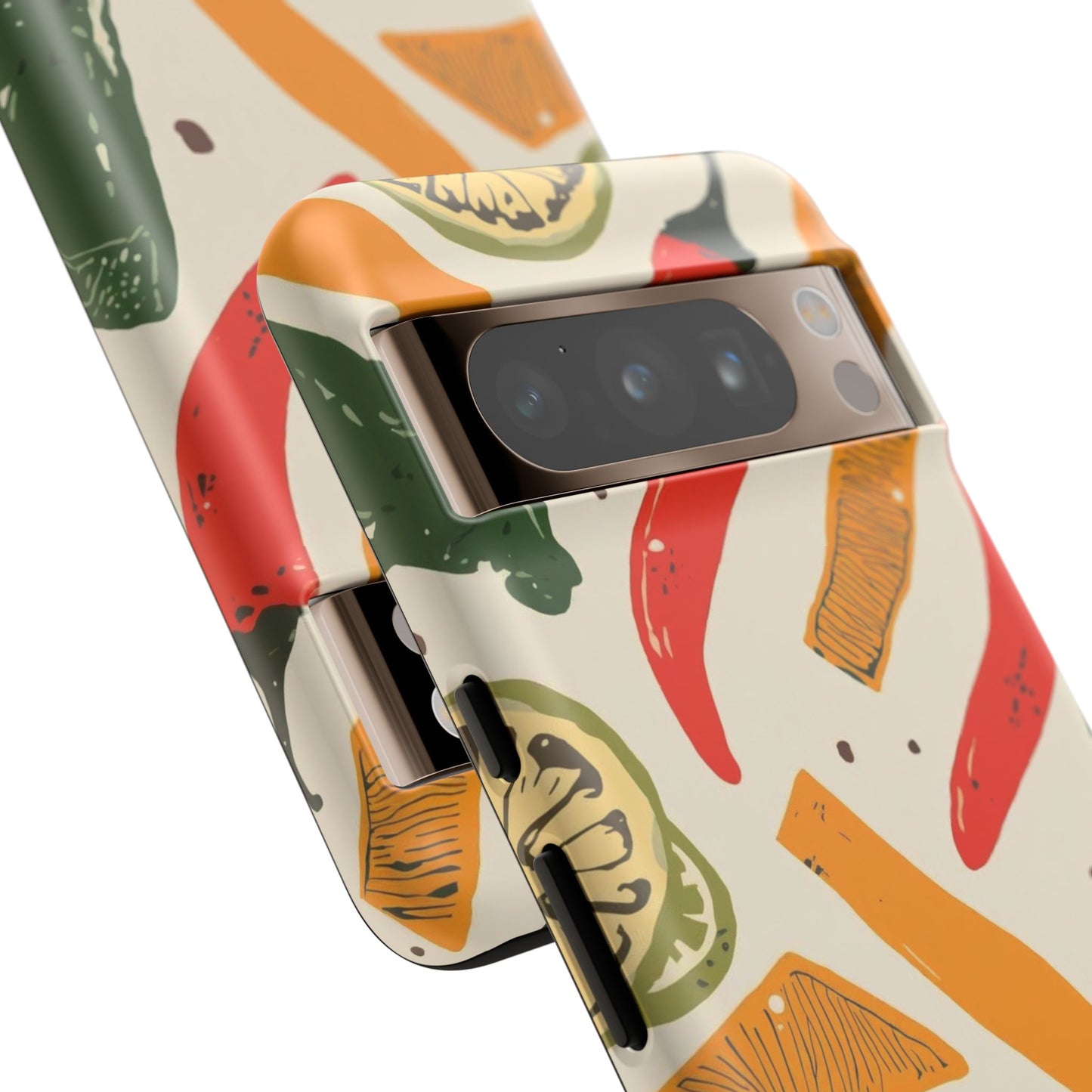 Spicy Peppers Phone Case – Colorful Chili, Lime & Citrus Pattern