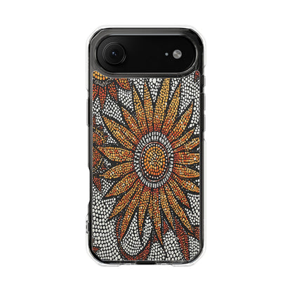 Clear Impact Phone Case — Mosaic Sunflower Magnetic Protective Case