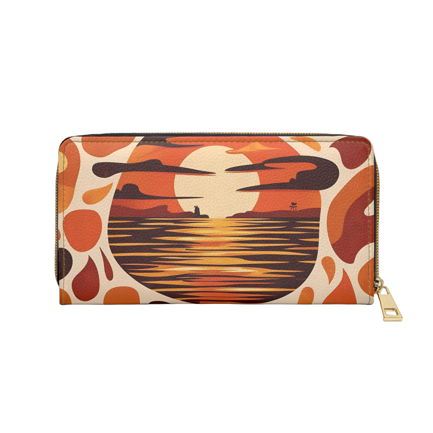 Women's Abstract Coastal Wallet - Ocean Inspired Bold Hues