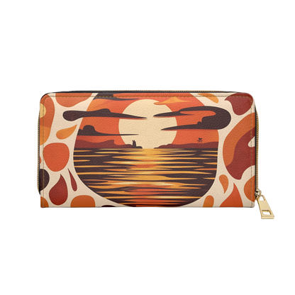 Women's Abstract Coastal Wallet - Ocean Inspired Bold Hues