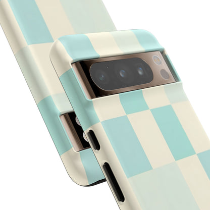 Pastel Checkerboard Tough Case – Mint & Cream Protective Phone Cover