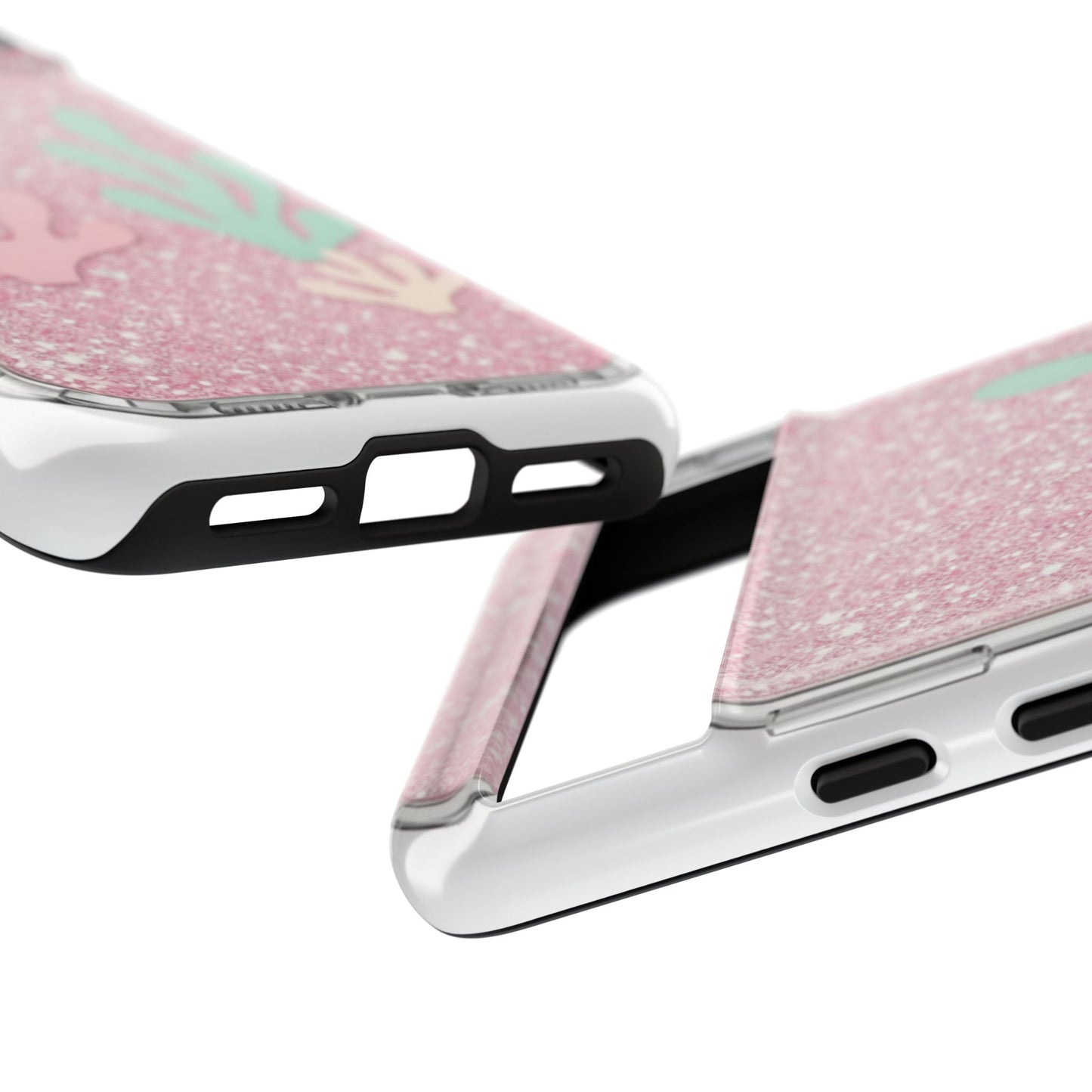 Pink Glitter Seaweed Tough Case - Sparkle Protective Phone Cover