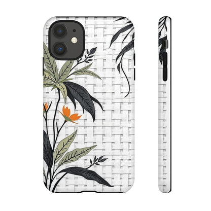 Floral Woven Tough Phone Case — Protective Botanical iPhone Cover