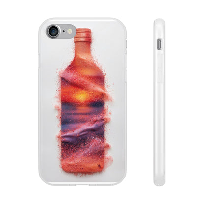Galaxy Bottle Phone Case — Abstract Cosmic Beverage Design Flexible Case