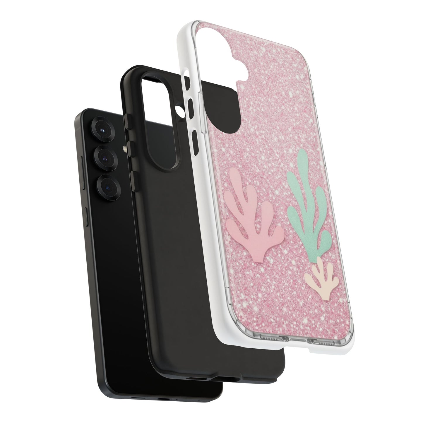 Pink Glitter Seaweed Tough Case - Sparkle Protective Phone Cover