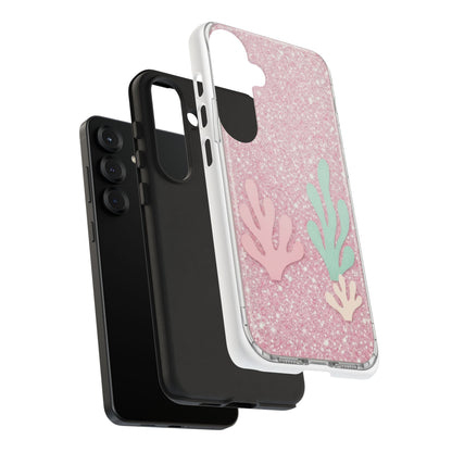 Pink Glitter Seaweed Tough Case - Sparkle Protective Phone Cover