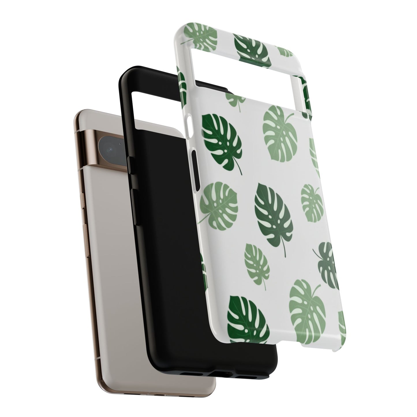 Monstera Leaf Phone Case — Tropical Green Pattern Tough Case