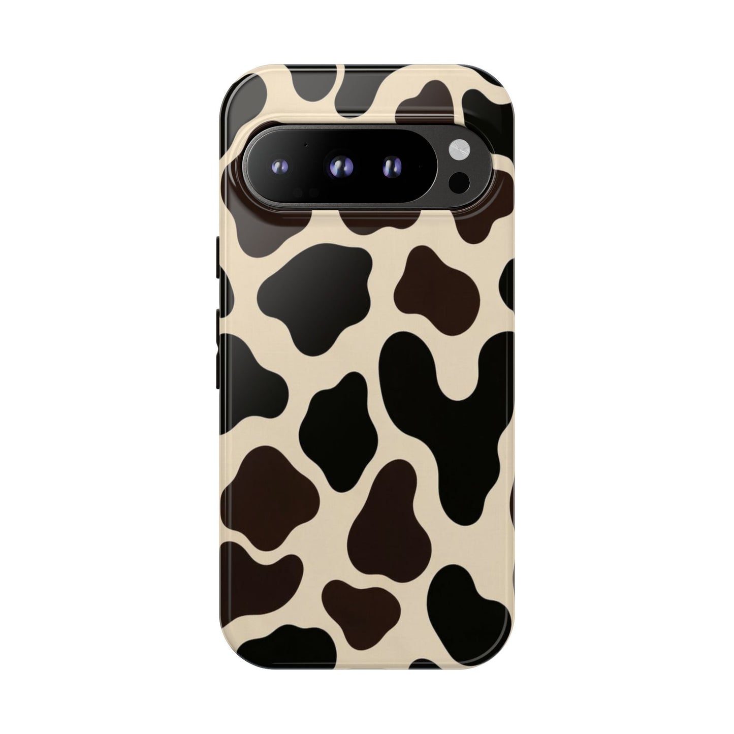 Cow Print Phone Case — Black & Cream Protective  Case