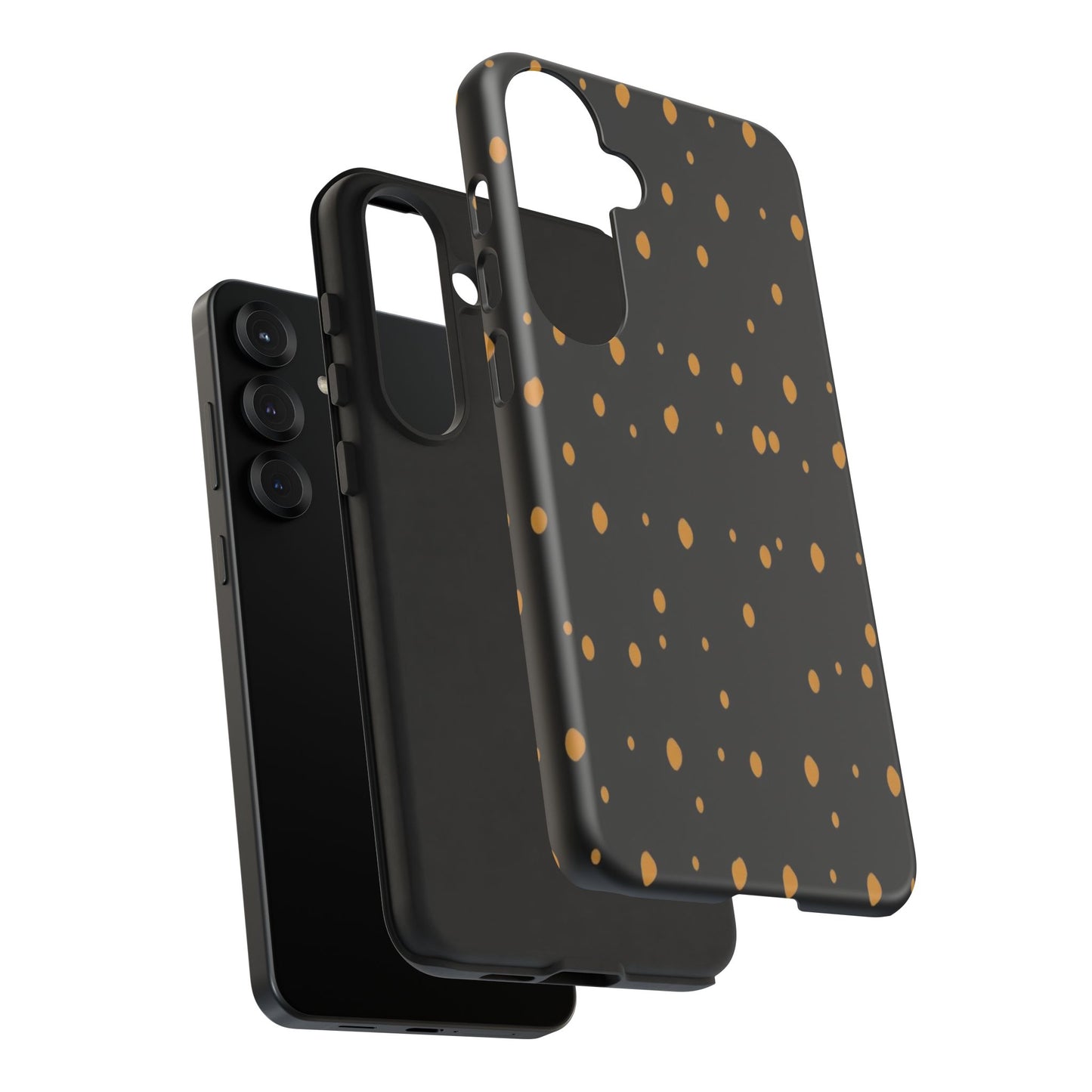 Black & Gold Dot Tough Phone Case — Protective Sparkle Pattern