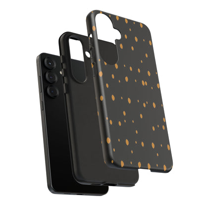 Black & Gold Dot Tough Phone Case — Protective Sparkle Pattern