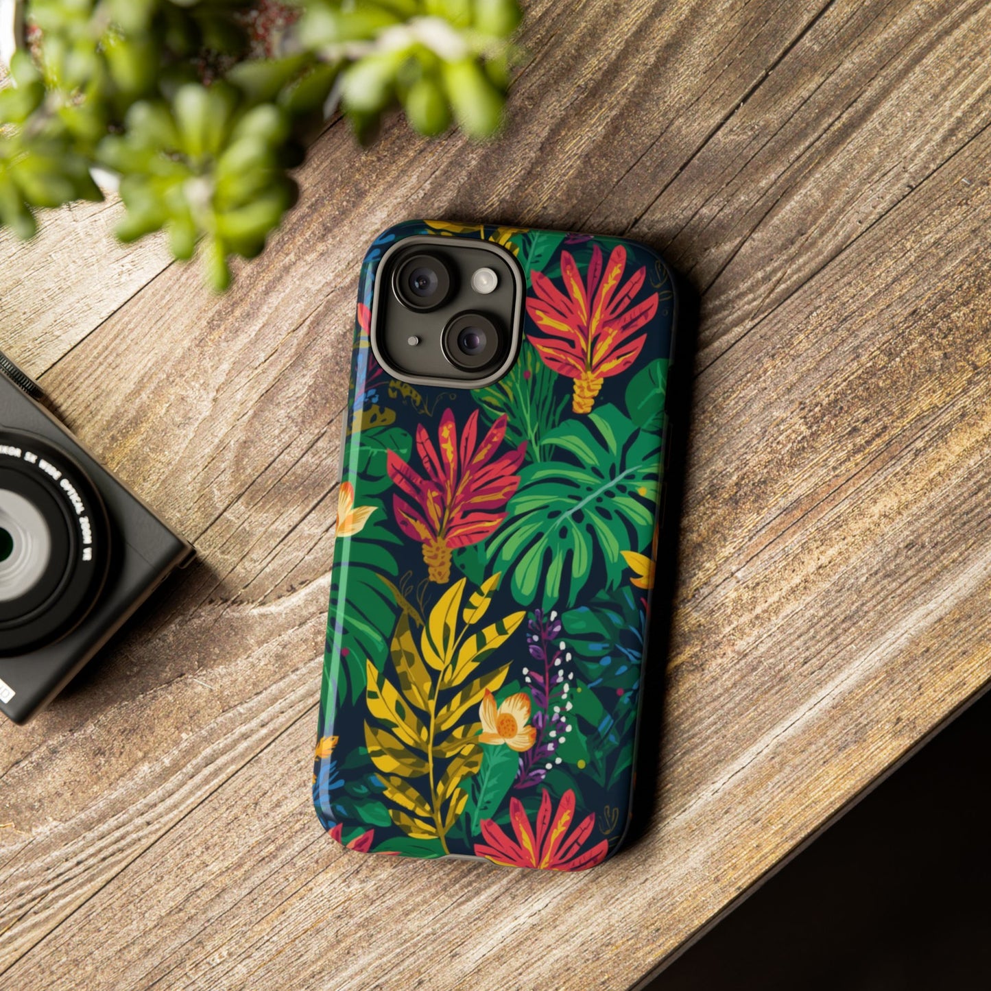 Tropical Floral Phone Case — Vibrant Jungle Leaf Protective Cover
