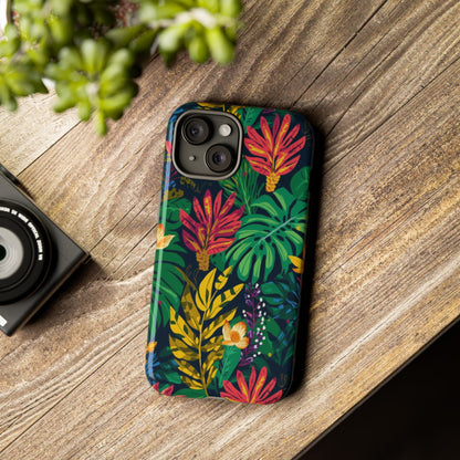 Tropical Floral Phone Case — Vibrant Jungle Leaf Protective Cover