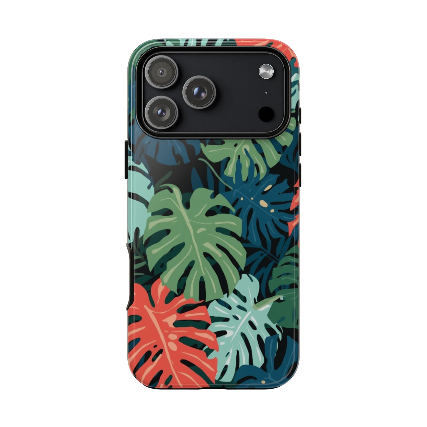 Tropical Monstera Phone Case — Colorful Leaf Protective Tough Case