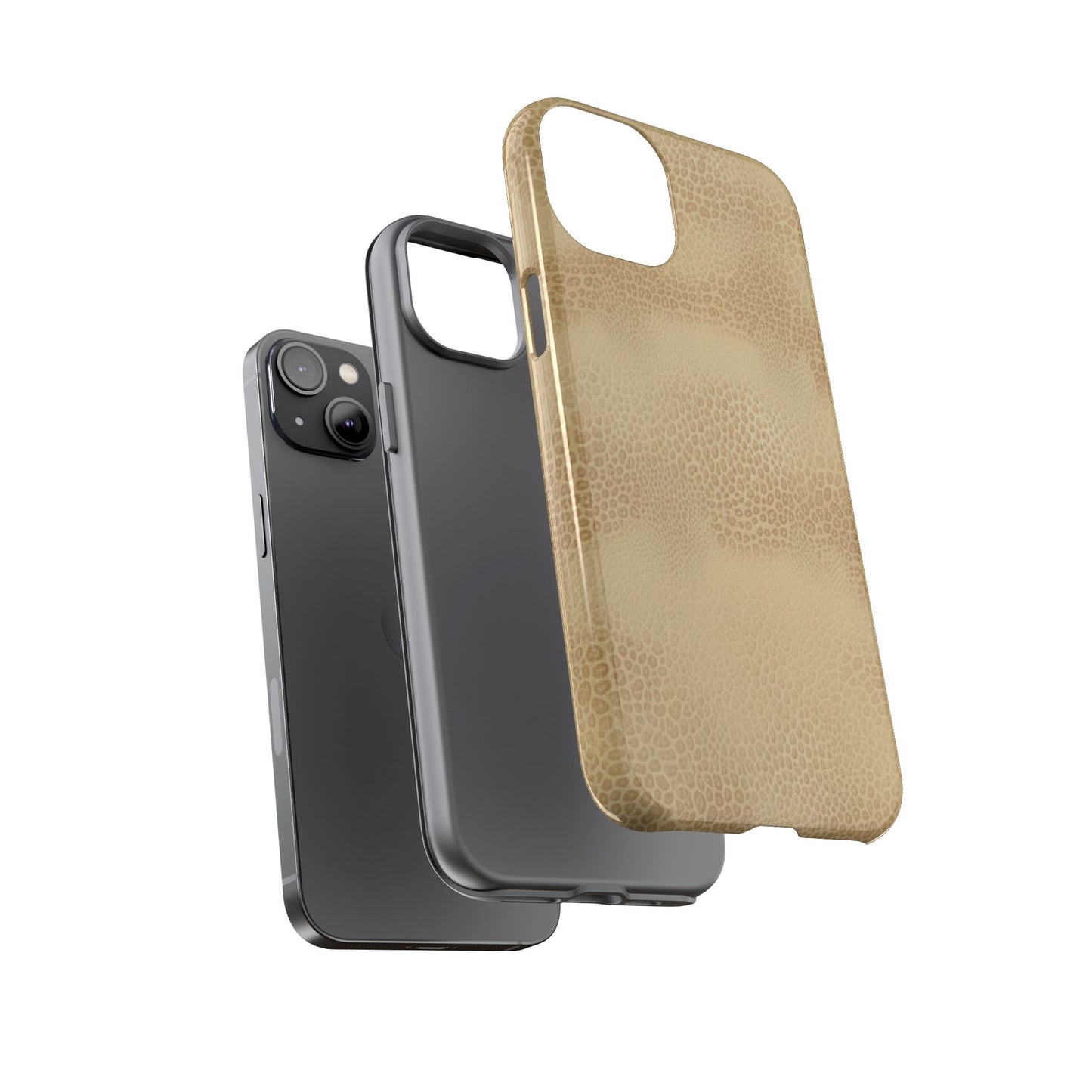 Tan Distressed Leather Texture Phone Case — Rugged Protective iPhone Cover