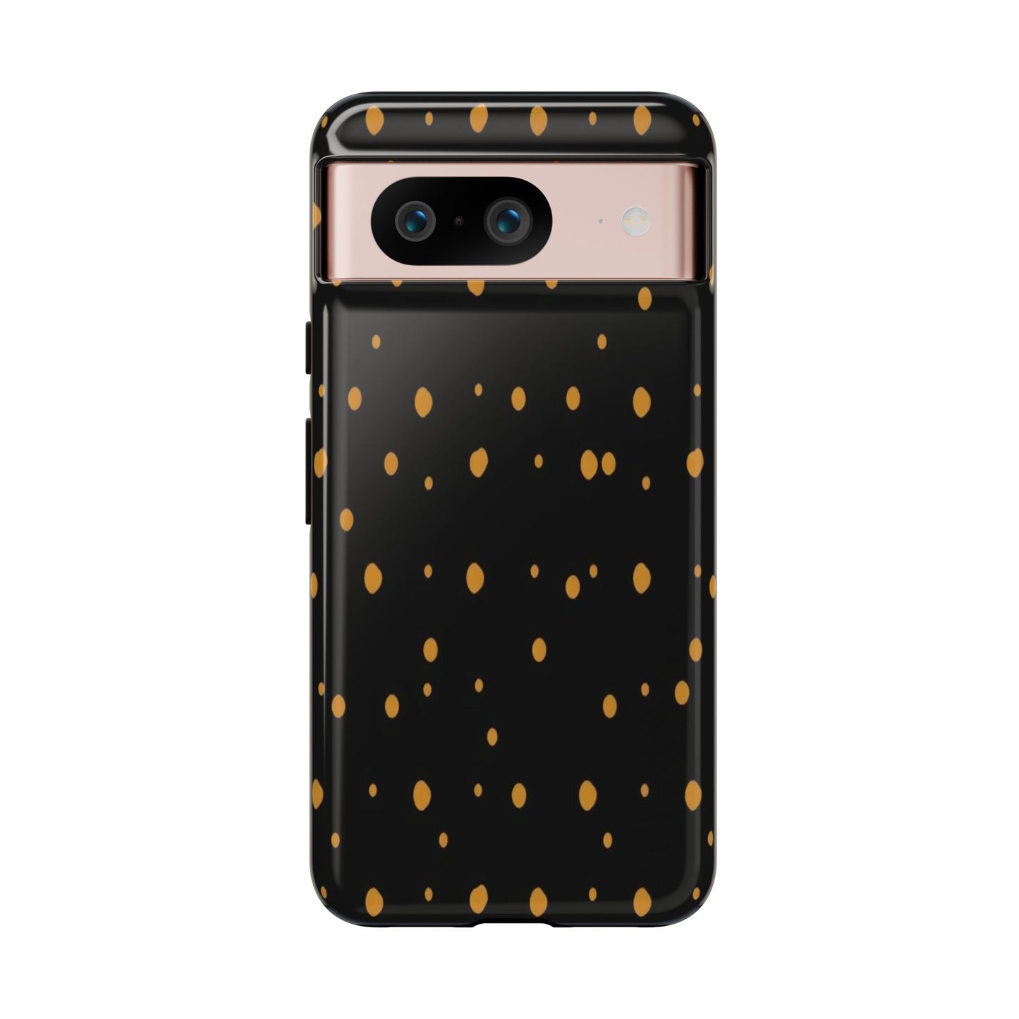 Black & Gold Dot Tough Phone Case — Protective Sparkle Pattern