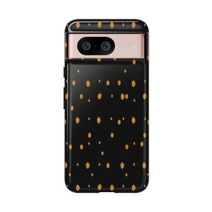 Black & Gold Dot Tough Phone Case — Protective Sparkle Pattern