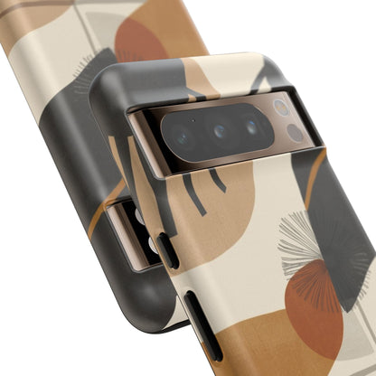 Abstract Earth Tone Phone Case — Mid-Century Minimalist Tough Case