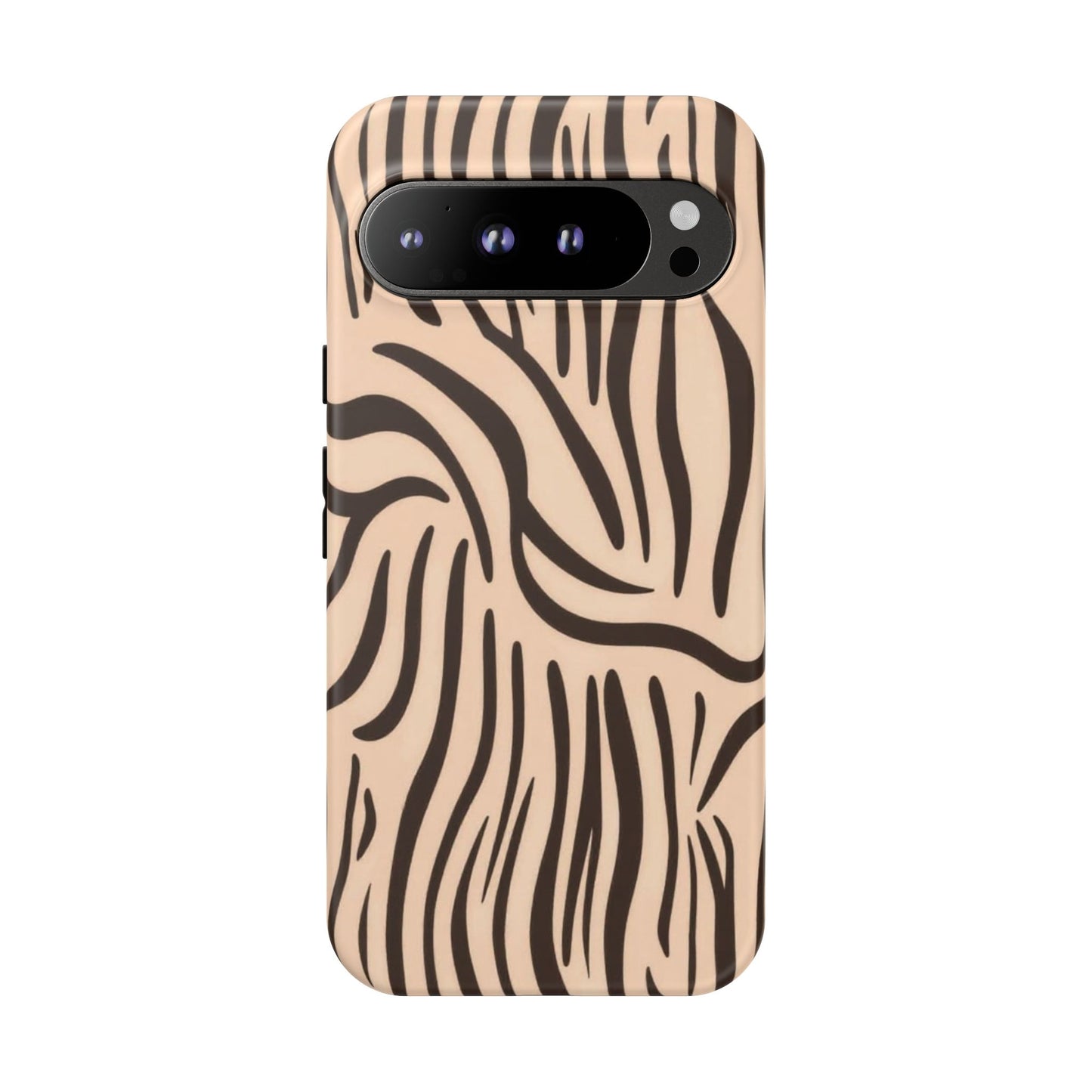 Zebra Stripe Tough Phone Case – Neutral Animal Print Protective Cover