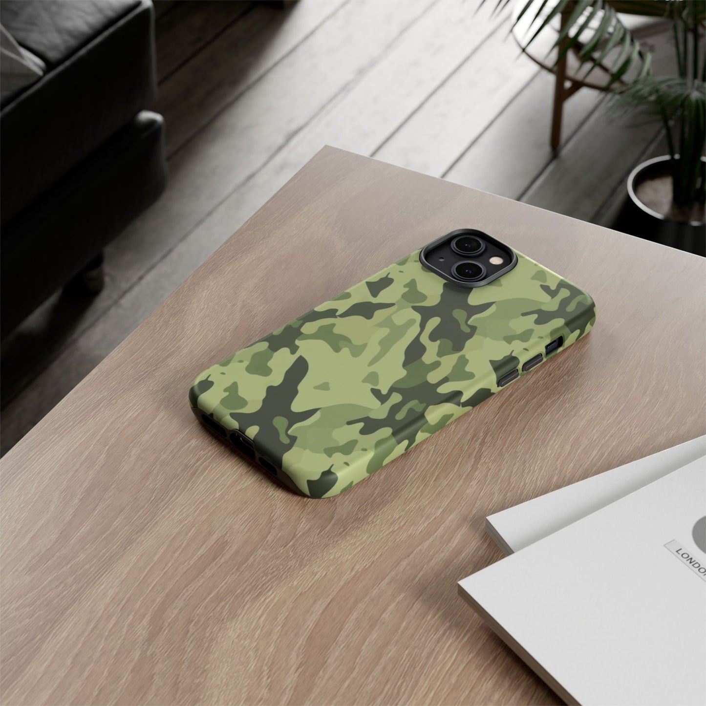Camo Tough Phone Case — Military Green Protective iPhone Cover