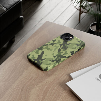 Camo Tough Phone Case — Military Green Protective iPhone Cover