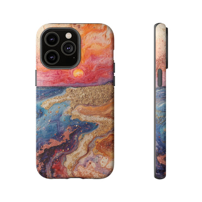 Sunset Coast Phone Case — Colorful Abstract Beach Art Tough Case