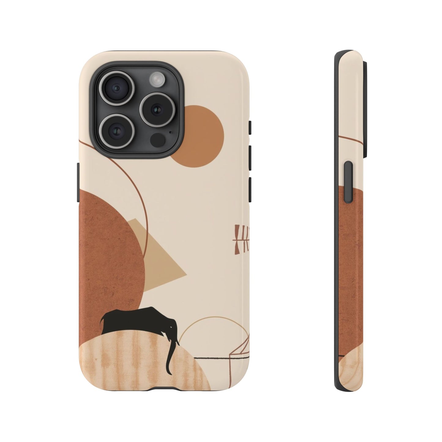 Abstract Earth Tones Phone Case — Minimal Geometric Design