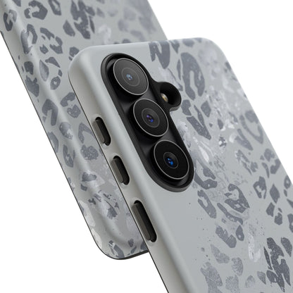 Gray Leopard Print Tough Phone Case