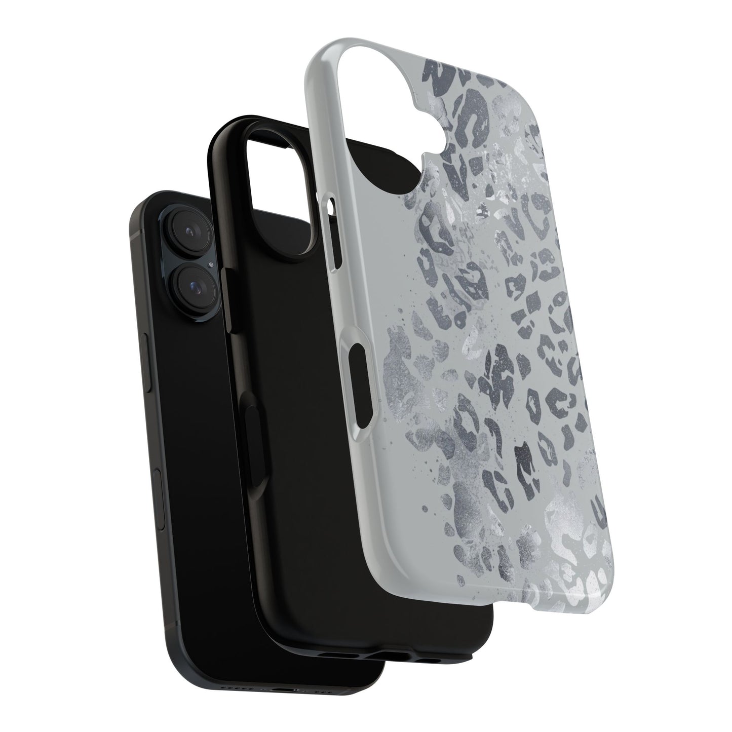 Gray Leopard Print Tough Phone Case