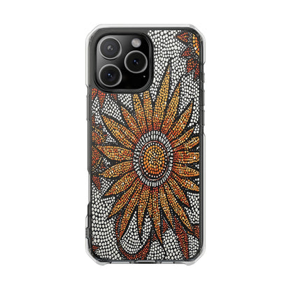 Clear Impact Phone Case — Mosaic Sunflower Magnetic Protective Case