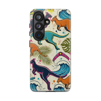 Tough Cases — Colorful Surfing Kangaroo Phone Case