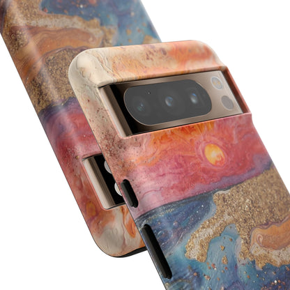 Sunset Coast Phone Case — Colorful Abstract Beach Art Tough Case
