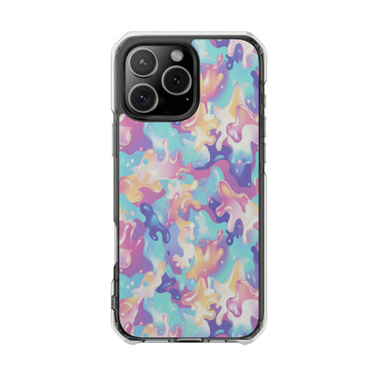 Pastel Liquid Camouflage Magnetic Clear Phone Case