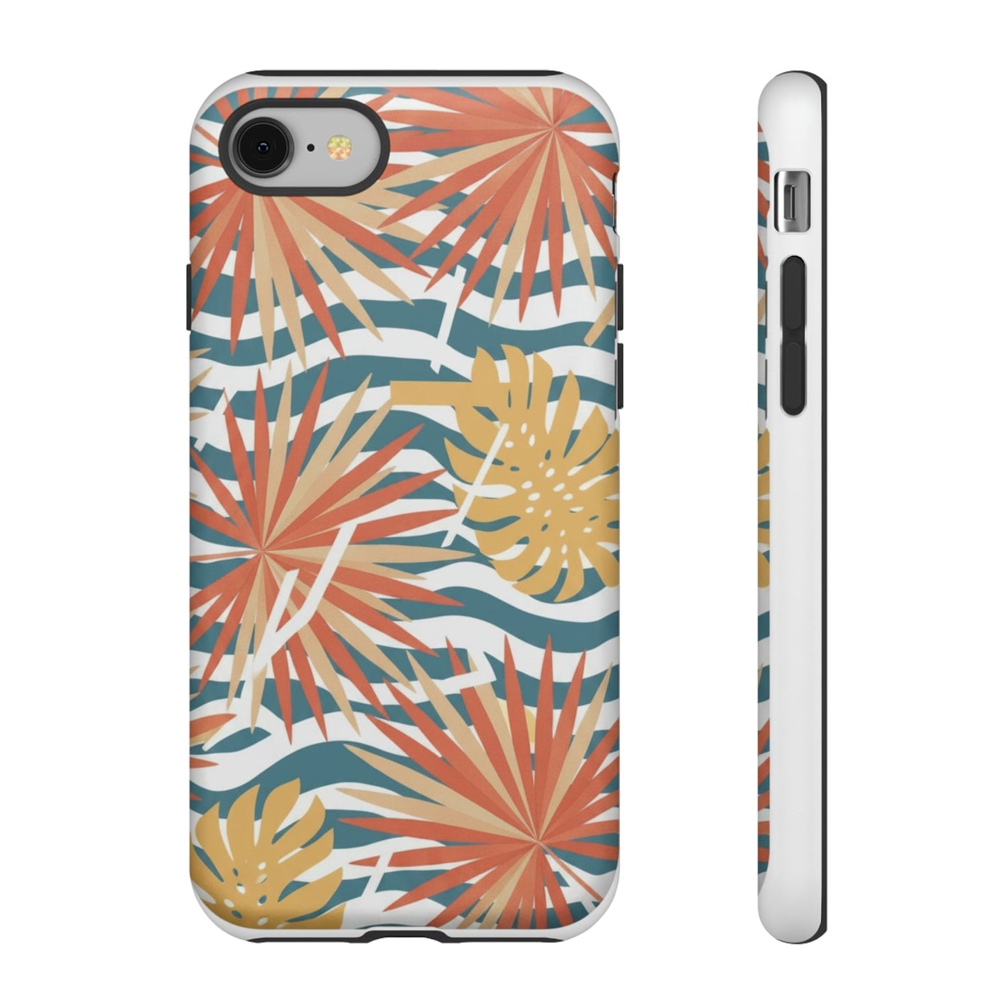 Tropical Palm Tough Phone Case – Retro Wave Floral Protective Cover