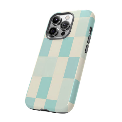 Pastel Checkerboard Tough Case – Mint & Cream Protective Phone Cover