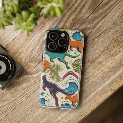 Tough Cases — Colorful Surfing Kangaroo Phone Case