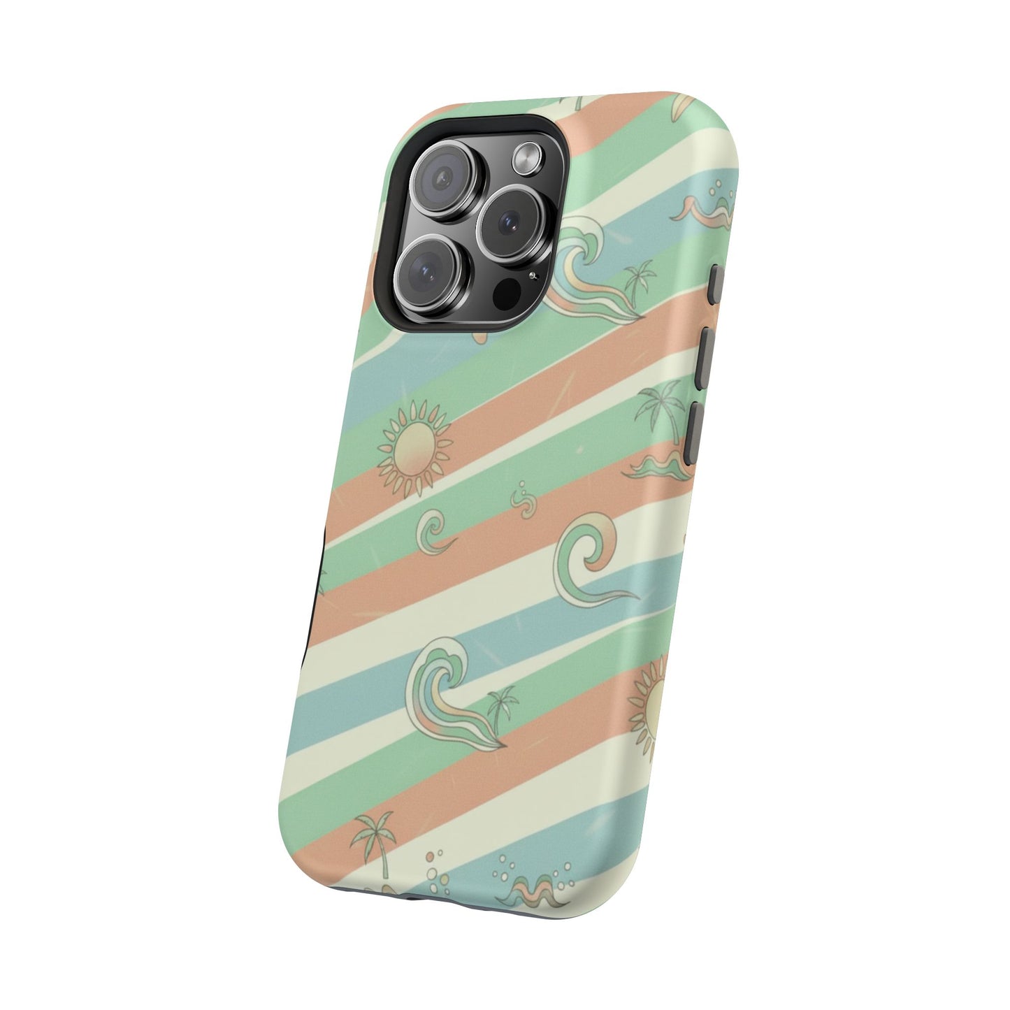 Magnetic Impact-Resistant Phone Case — Retro Surf Stripes