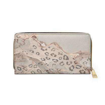 Leopard Breeze Zipper Wallet — Neutral Animal Print RFID Clutch