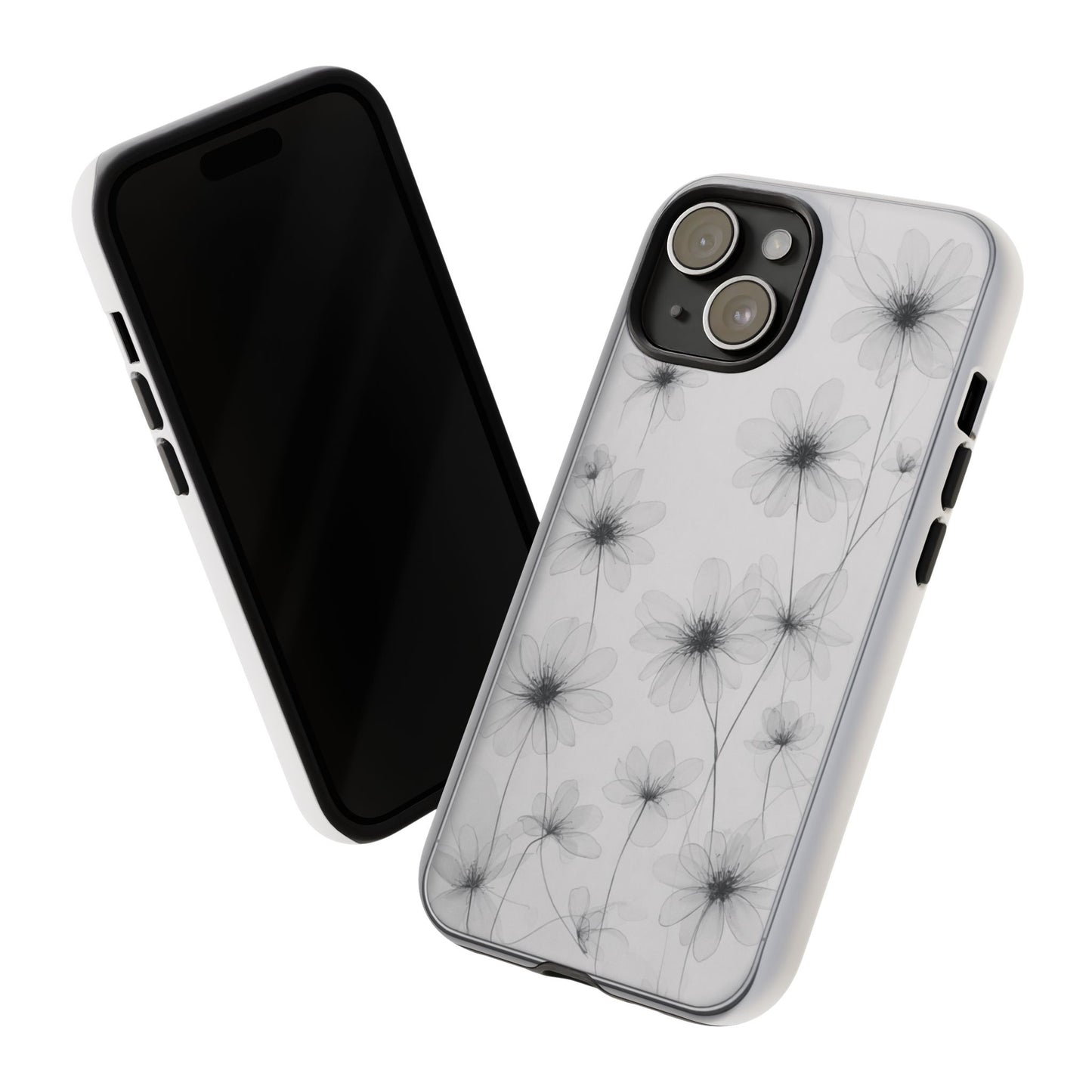 Tough Case — Black & White Floral Tough Phone Case