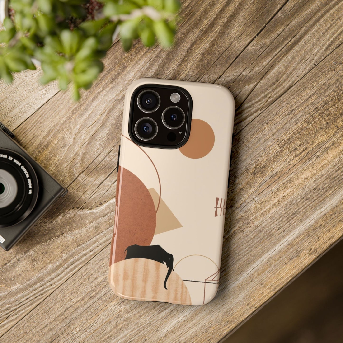 Abstract Earth Tones Phone Case — Minimal Geometric Design