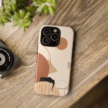 Abstract Earth Tones Phone Case — Minimal Geometric Design