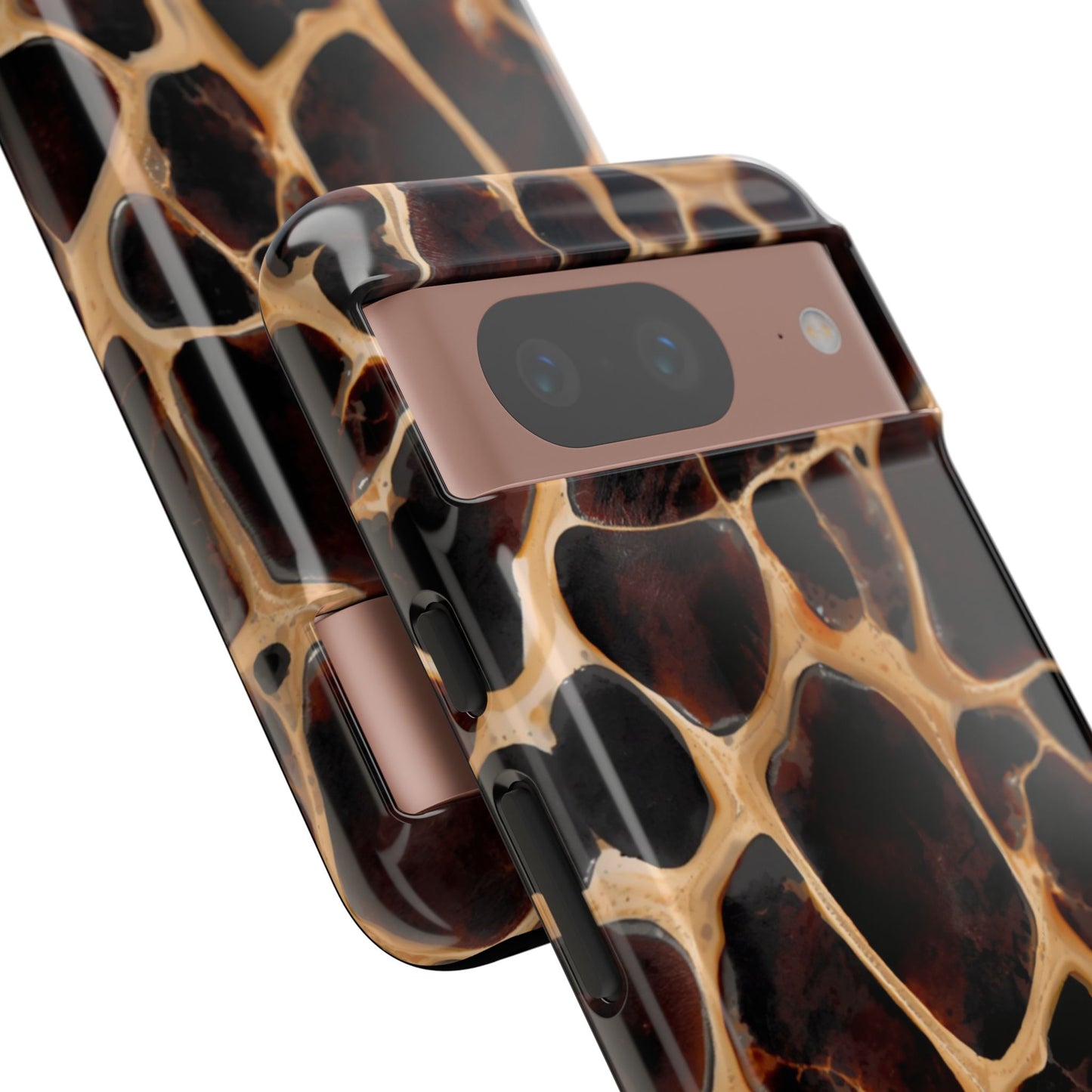 Phone Case — Brown Leather Dot Texture Rugged Protective Cover