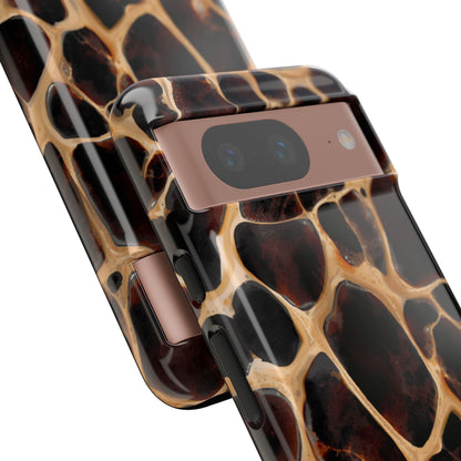 Phone Case — Brown Leather Dot Texture Rugged Protective Cover