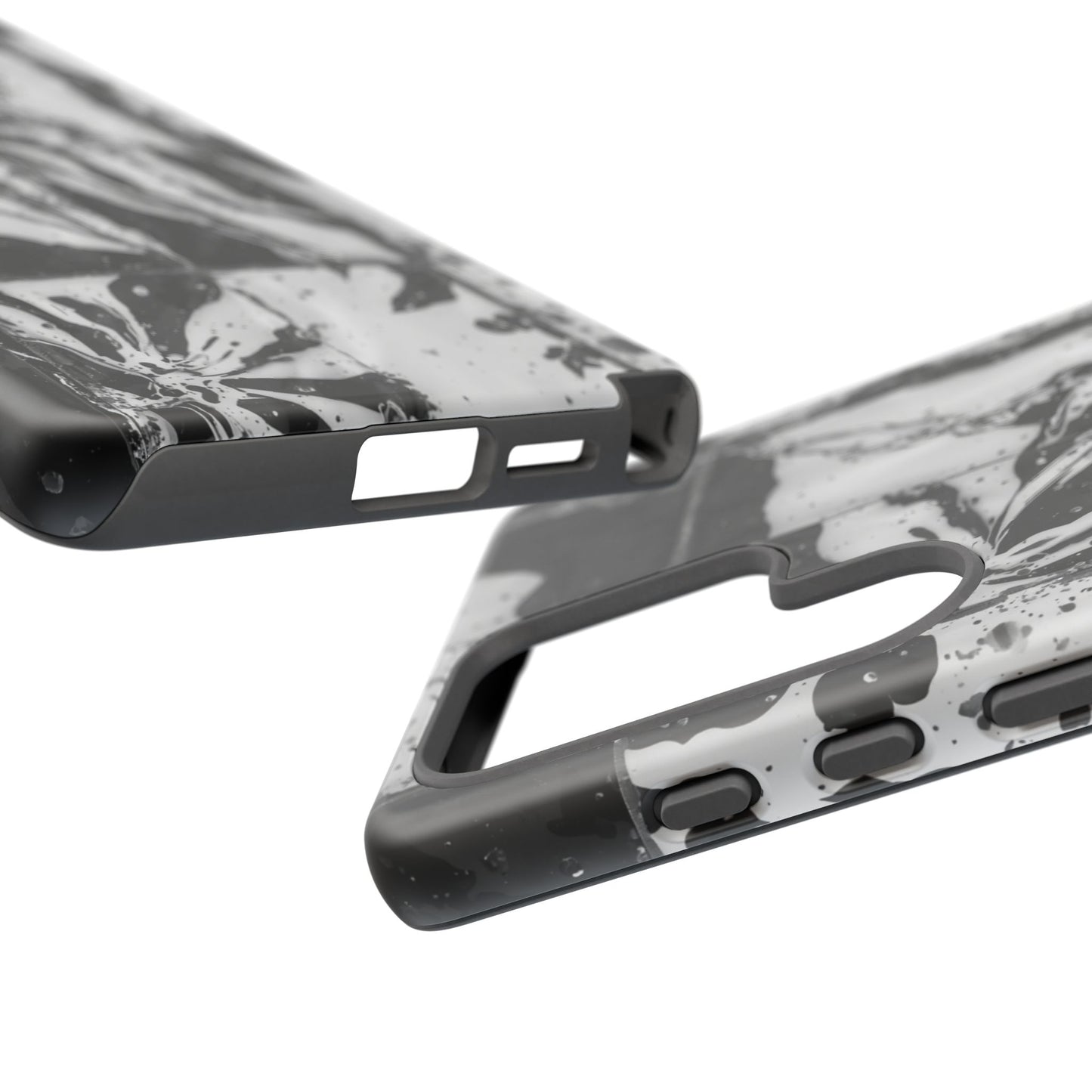 Monochrome Tile Floral Tough Phone Case