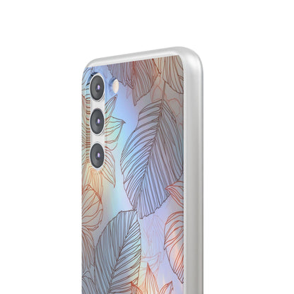 Floral Holographic Phone Case — Iridescent Leaves & Flowers Flexi Case