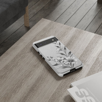 Floral Monochrome Phone Case — Elegant Black & White Lily Design