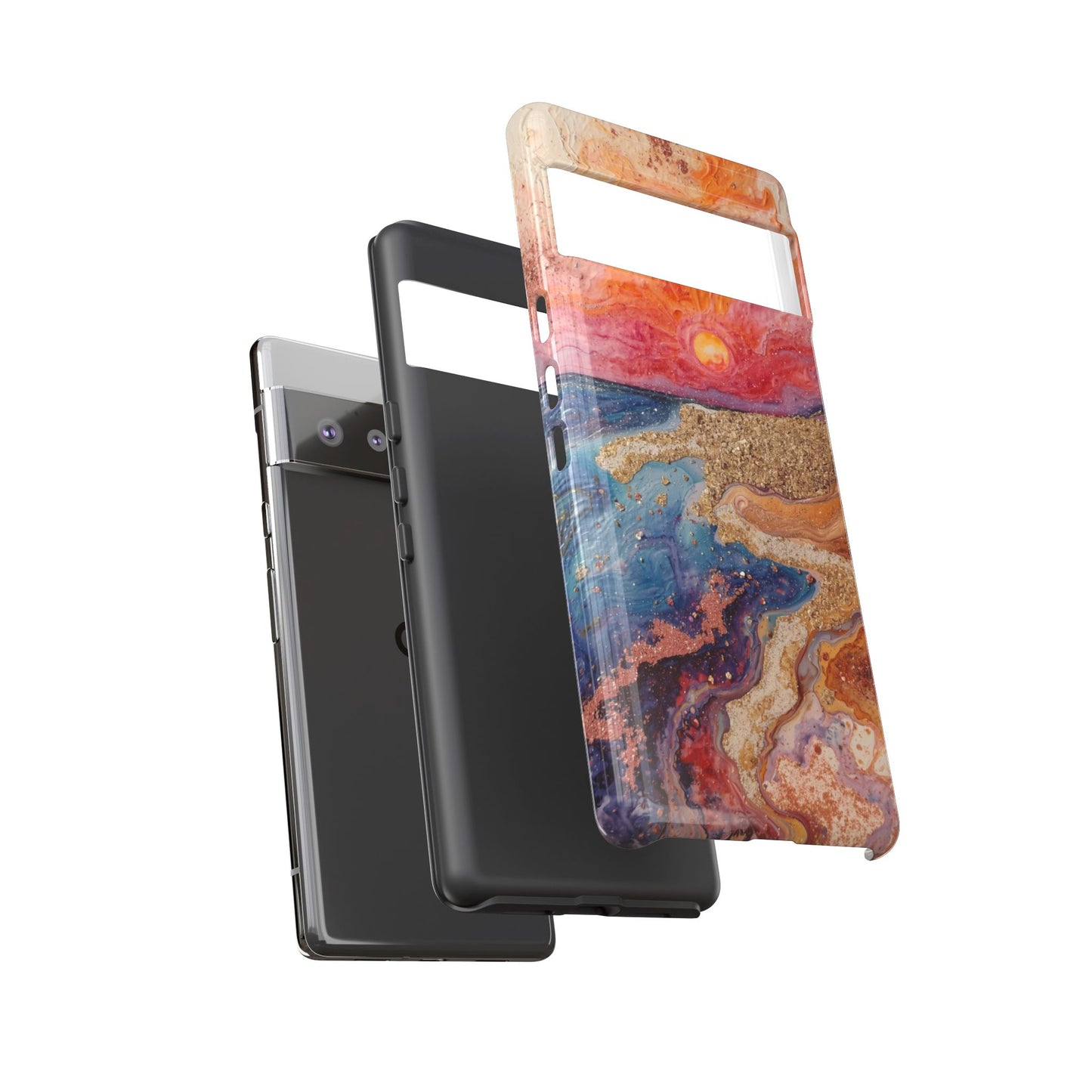 Sunset Coast Phone Case — Colorful Abstract Beach Art Tough Case