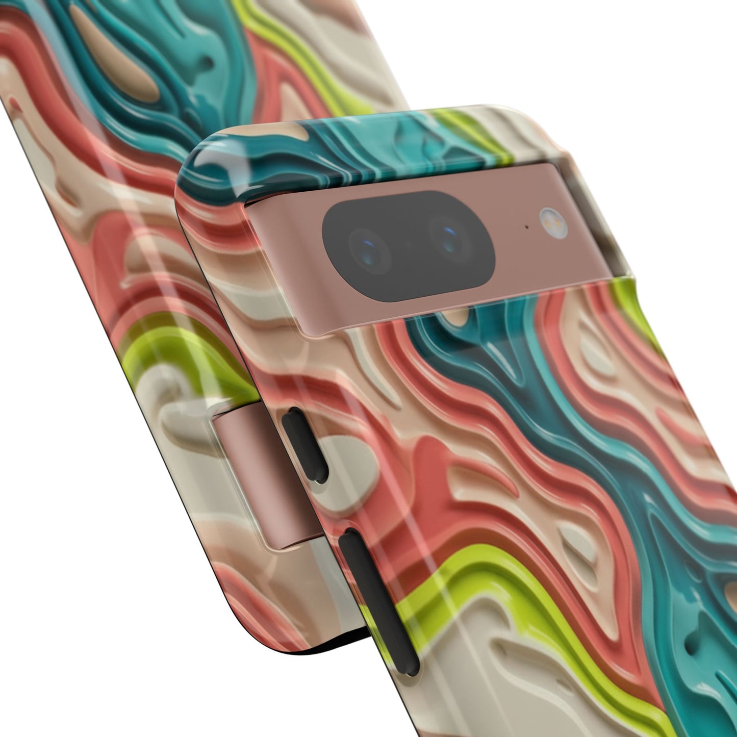 Abstract Contour Phone Case — Colorful Topographic Pattern Tough Case