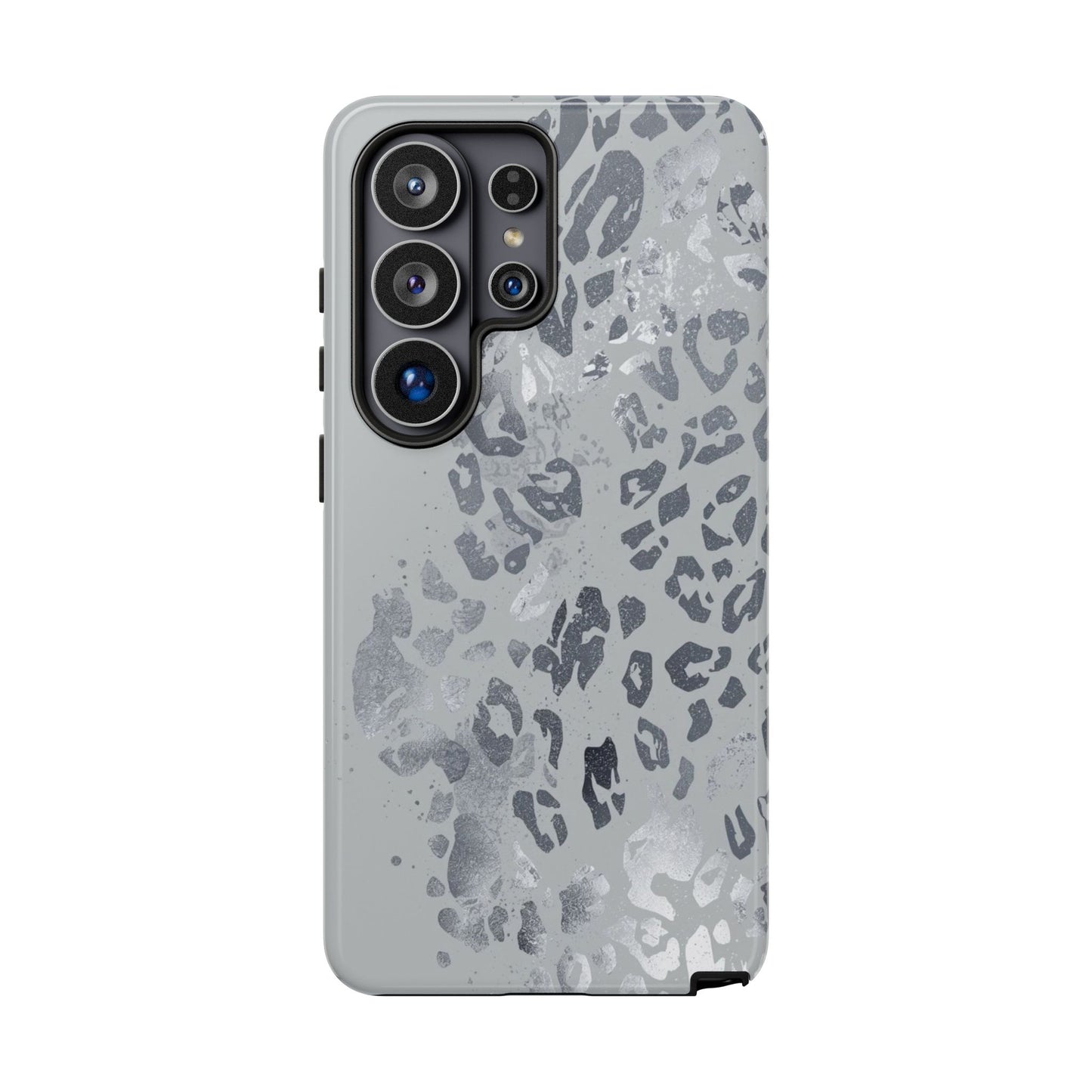 Gray Leopard Print Tough Phone Case