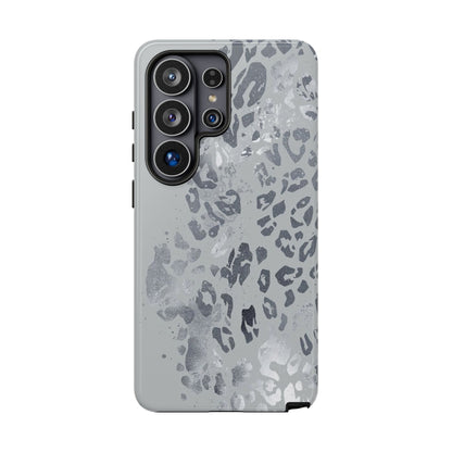 Gray Leopard Print Tough Phone Case
